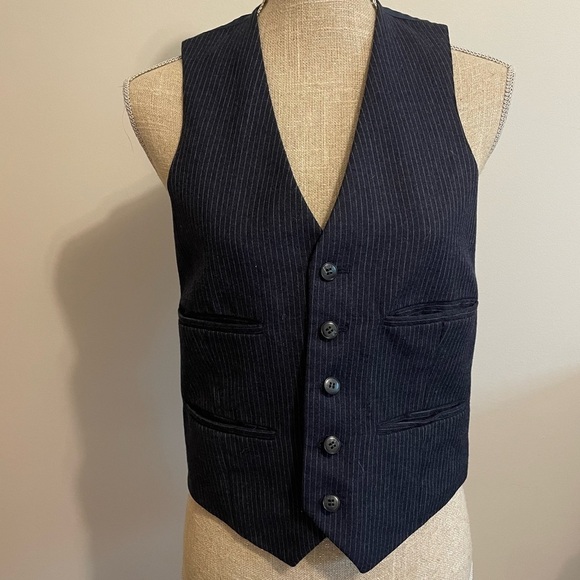 H CUSE Jackets & Blazers - Vintage blue pinstripes suit vest